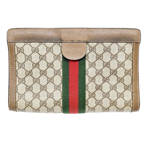 Gucci Handbags - Vintage Gucci Clutch Bag Sherry Line Brown PVC